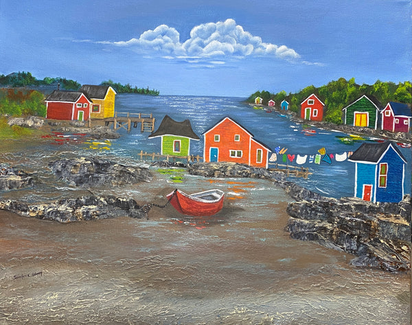 Living on the Edge-Twenty Four-Rocky Shore  20"x16"x1.5" Acrylic on Gallery Wrapped Canvas