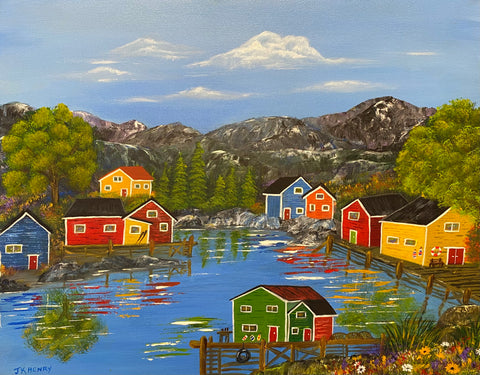 Living on the Edge- Twenty Three.   The Cove.  20"x16"   Acrylic on stretched canvas.