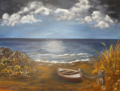 Waiting…  18"x24" Acrylic on stretched canvas.