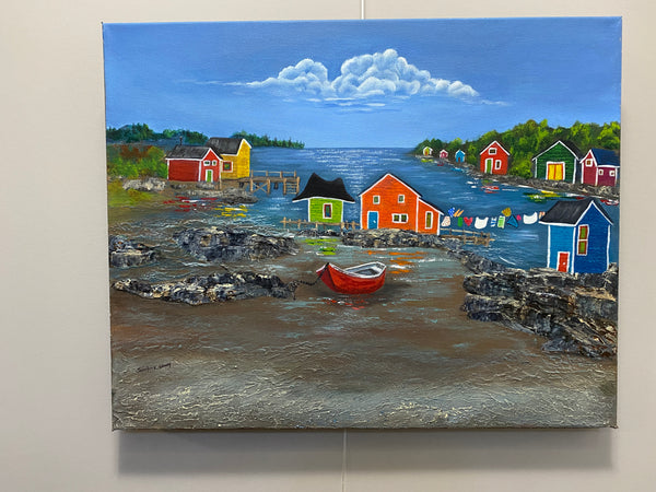 Living on the Edge-Twenty Four-Rocky Shore  20"x16"x1.5" Acrylic on Gallery Wrapped Canvas