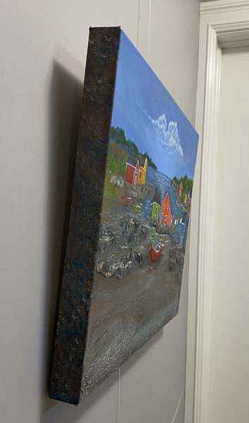Living on the Edge-Twenty Four-Rocky Shore  20"x16"x1.5" Acrylic on Gallery Wrapped Canvas