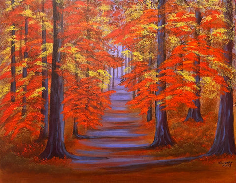 Autumn’s Splendour. 20”x16”. Acrylic on stretched Canvas Media 1 of 1