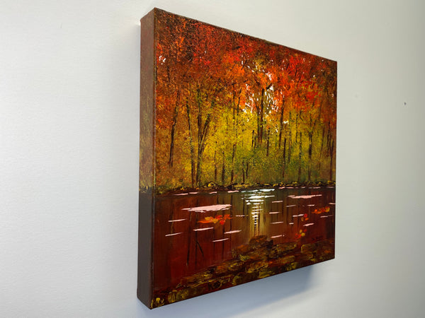 Autumn's Reflections ***SOLD*** 12"x12" Acrylic on Gallery deep edge profile Canvas