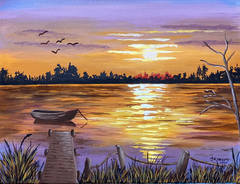 When Day is done 12"X 9"  Acrylic on canvas.