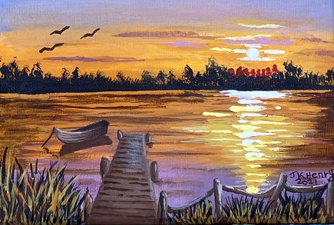 When day is done -Three 7"x4.75"  Acrylic on Canvas