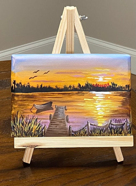 When Day is Done -Three 7"X4.75"  Acrylic on Canvas