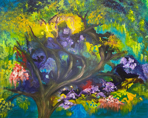 The Fantasy Tree 20"x16" Acrylic on Canvas