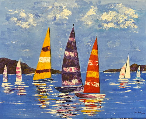 Sailing Away 20"x16" Acrylic on Canvas 