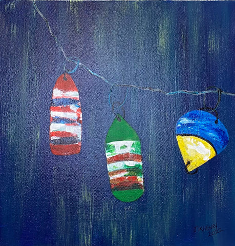 3 Buoys-Two  ***SOLD***12"x12"  Acrylic on Canvas