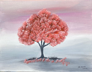 Red Tree-Red Sky 14"x11" Acrylic on Canvas 