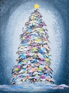 Pastel Christmas - Two   9"x12"  Acrylic on Gallery wrapped archival canvas