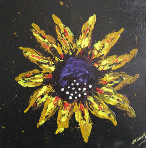 Sunflower  12"x12"  acrylic on canvas by Crafty Art Hut